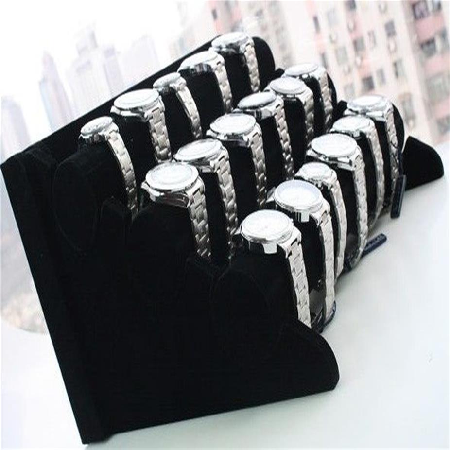 Black 3-Tier Velvet Watch Bracelet Jewelry Display Holder Stand Rack2665