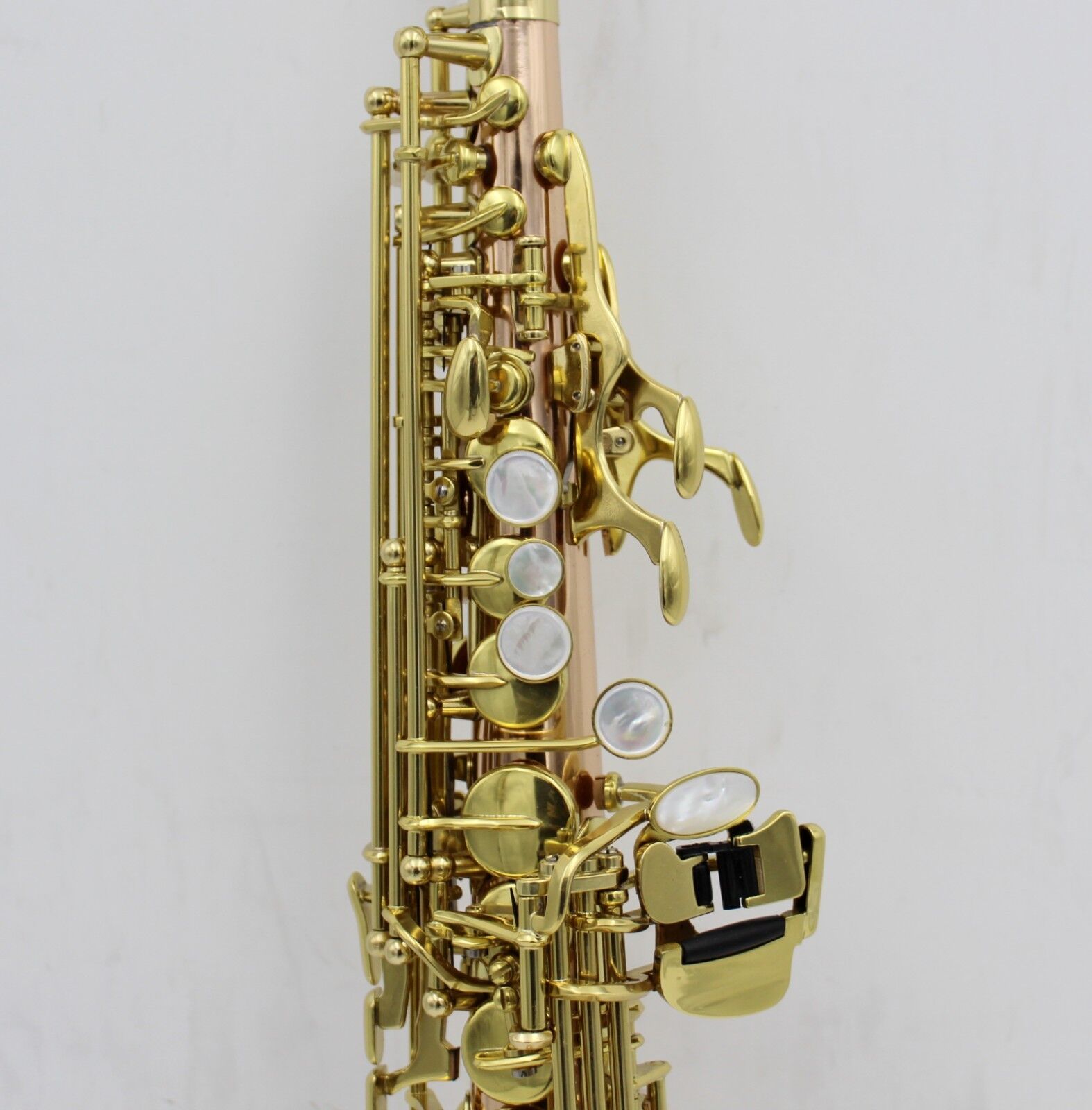 Eastern Music Copper Body J Type Curved Bell Soprano Saxophone Saxello till försäljning!