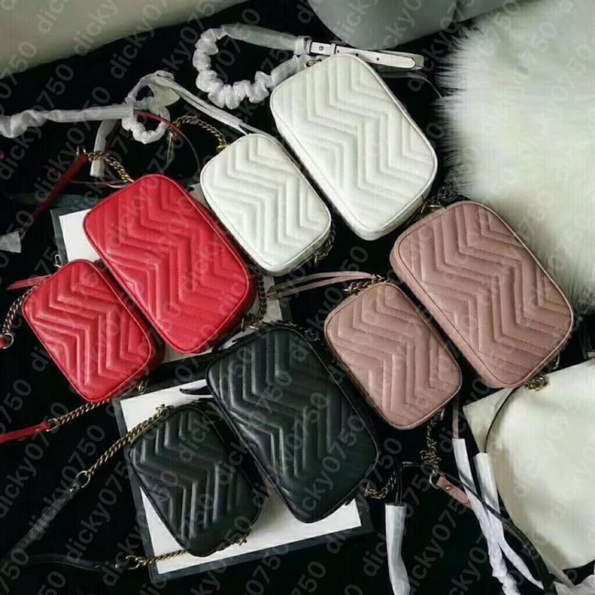 Dicky0750 Cowhide El Çantaları Deri omuz çantaları zincir çantası moda çanta dalga bayan cüzdanlar presbyopic kart tutucu akşam çantası m2717