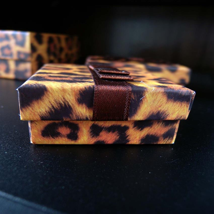 Simples sete amantes caixa de anel leopardo impressão pedante caixa moda colar pacote especial caso jóias tendência brinco studs caixa rib297h