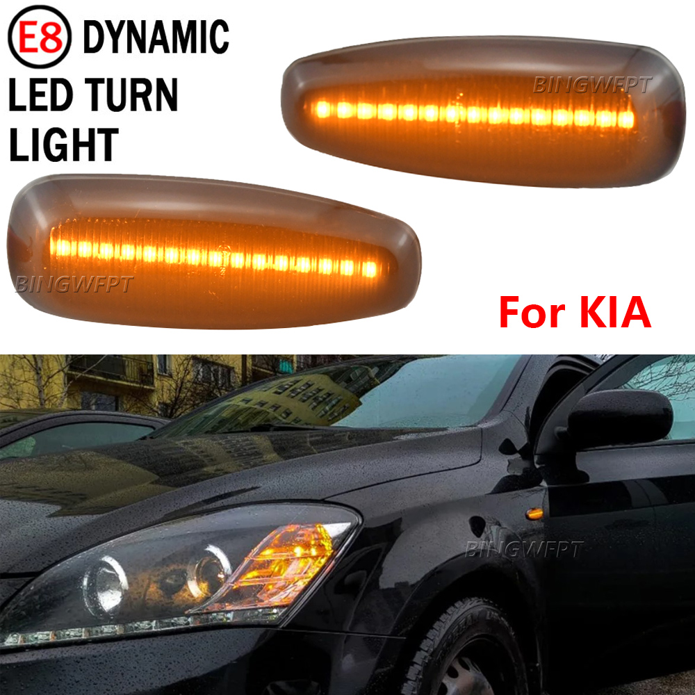 Smoked Black Dynamic Side Marker Lamp Turn Signal Indicator Repeater Lights For Kia Pro Ceed Estate Rio III Hyundai Elantra I30 Azera Avante