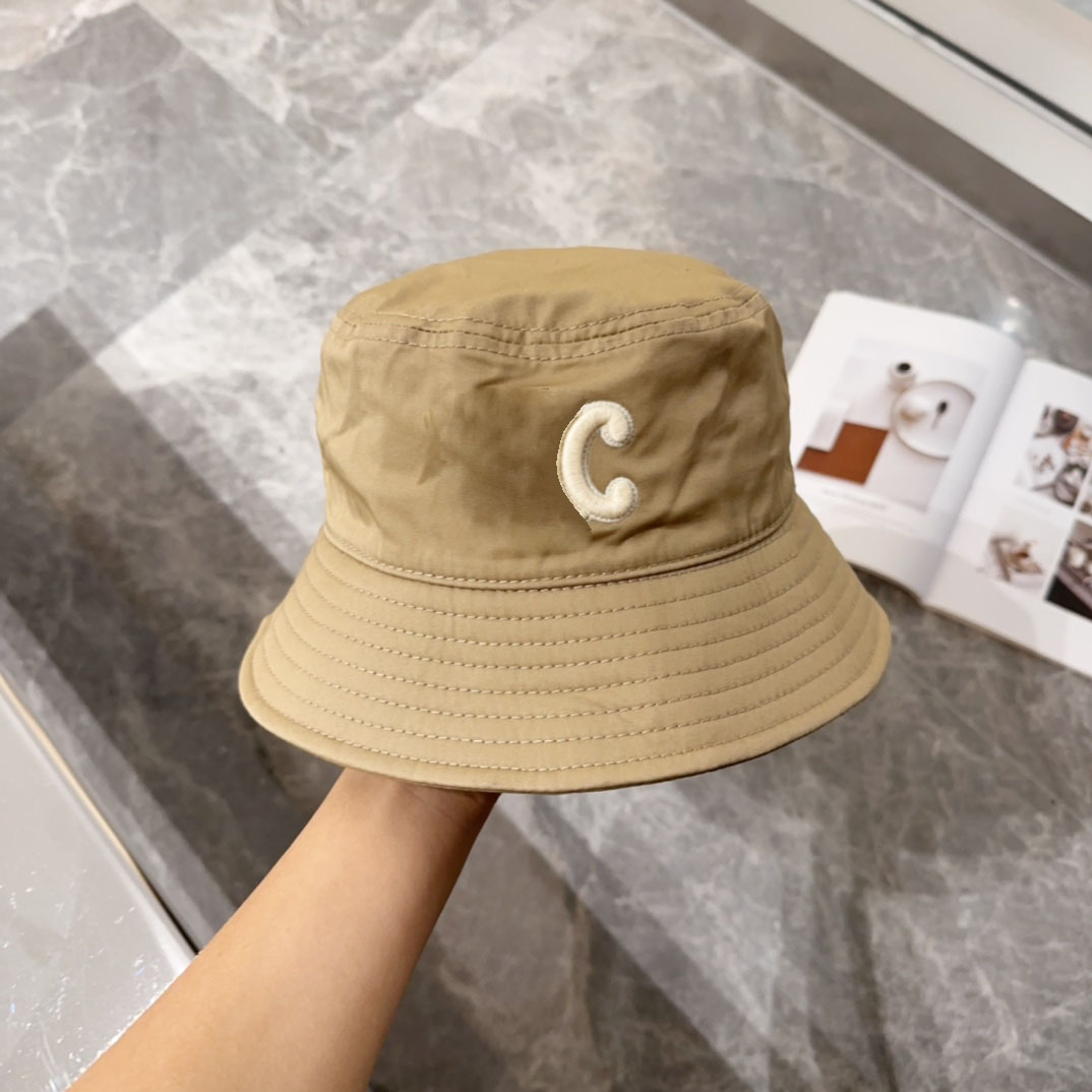Cappello da pescatore alla moda da donna Cappello di design in tinta unita Parasole Cappello da pescatore Ricamo di cento lettere
