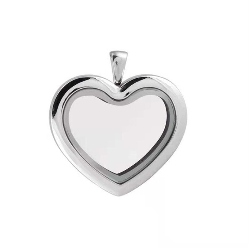 Pendentif Colliers Aimant en acier inoxydable Charnière 30mm Médaillon en forme de coeur pour Charmes flottants personnalisés Souvenir Cadeau de NoëlPendant302t