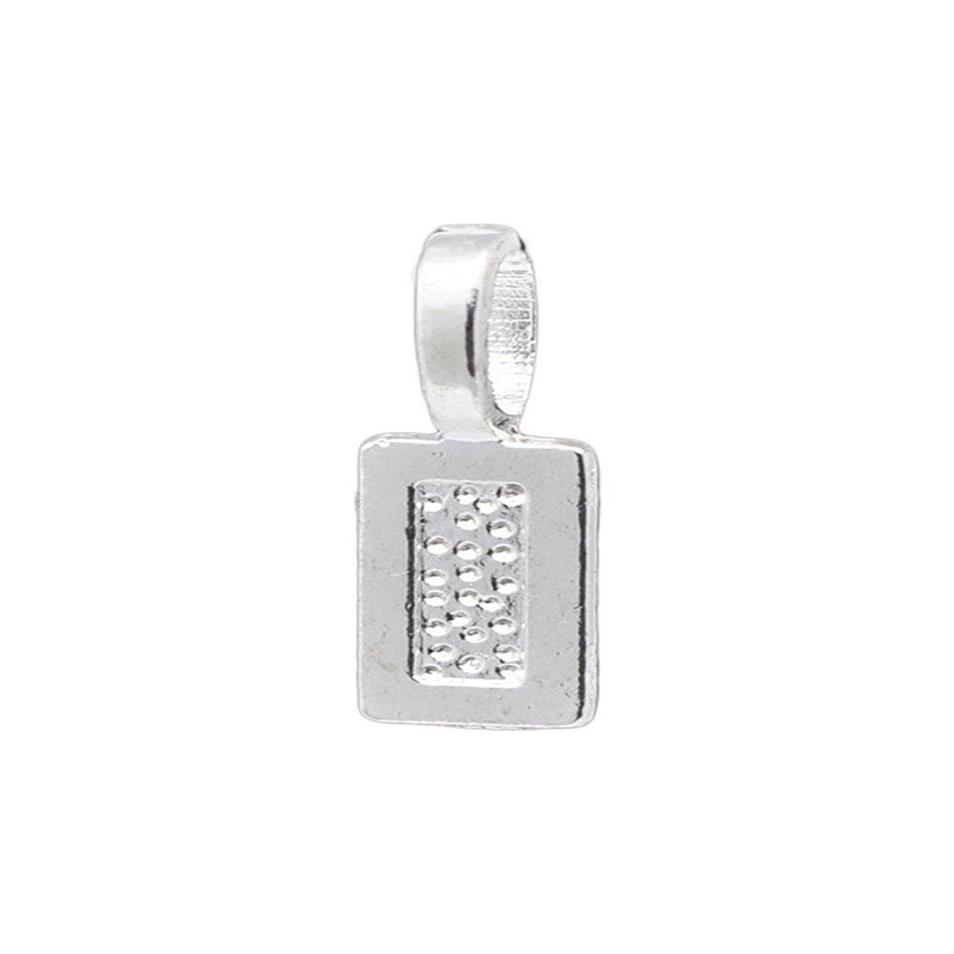 Zinc metal alloy Silver Plated Tag Glue on Bail 21x7mm206I