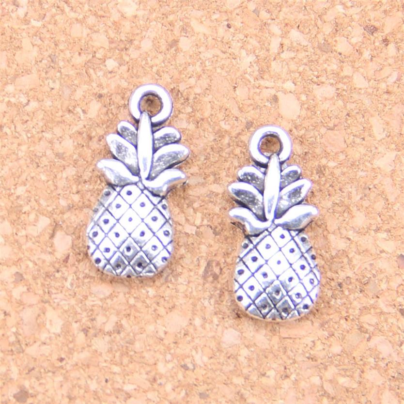 Antique Argent Plaqué Bronze Plaqué double face ananas Charms Pendentif DIY Collier Bracelet Bracelet Résultats 19 9mm244y