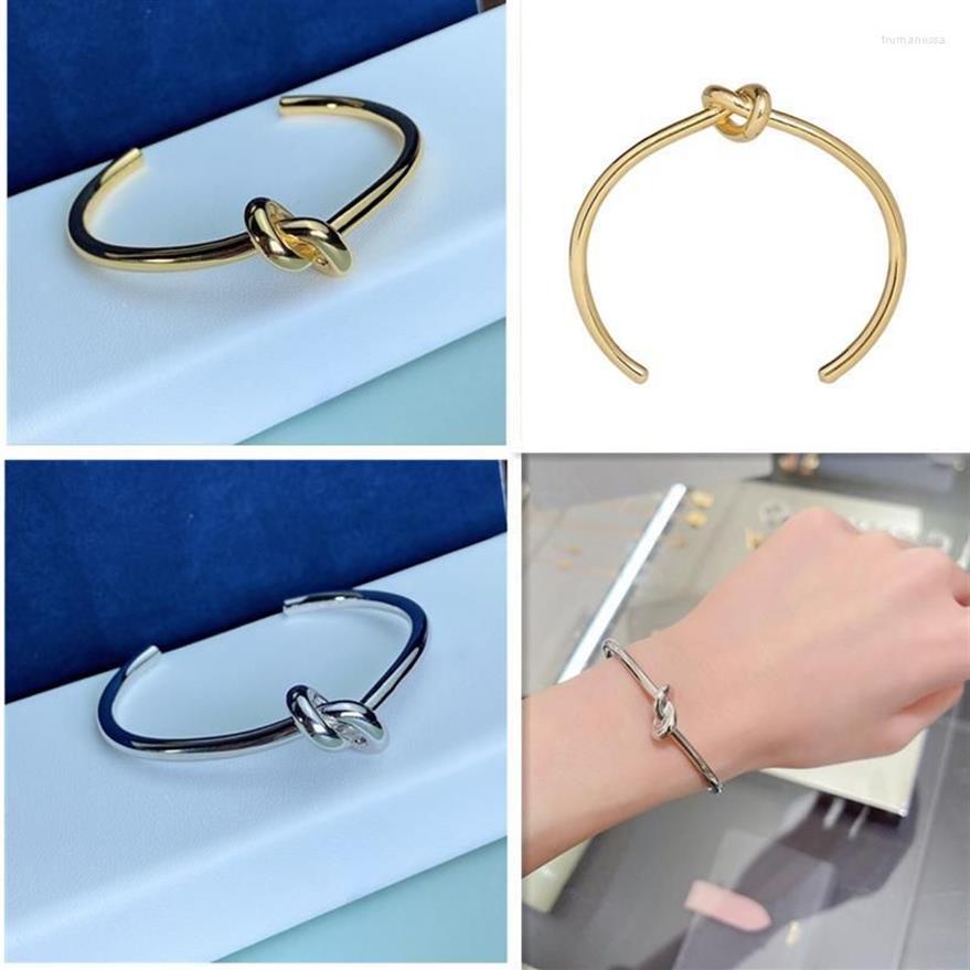 Bangle European and American Style Simple Knotted Love Open Armband Men Women Fashion Trend Brand Lover Gift Trum22249R