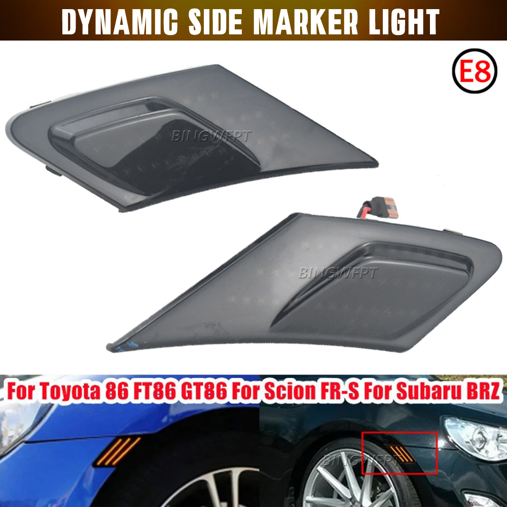 2st LED Dynamic Turn Signal Light för Toyota 86 FT86 GT86 Sidmarkörindikator Sekvenslampor för SCION FR-S för Subaru Brz