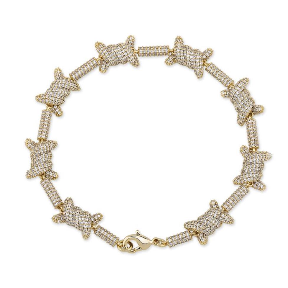 Stil Europäisches Drahtarmband Persönlichkeit Kubanische Kette 18 Karat Gold Vollzirkon Schmuck Armband Jewelry304S