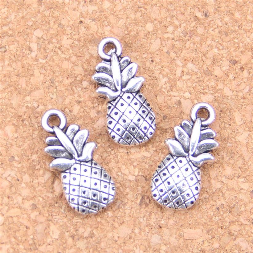 Antique Argent Plaqué Bronze Plaqué double face ananas Charms Pendentif DIY Collier Bracelet Bracelet Résultats 19 9mm244y