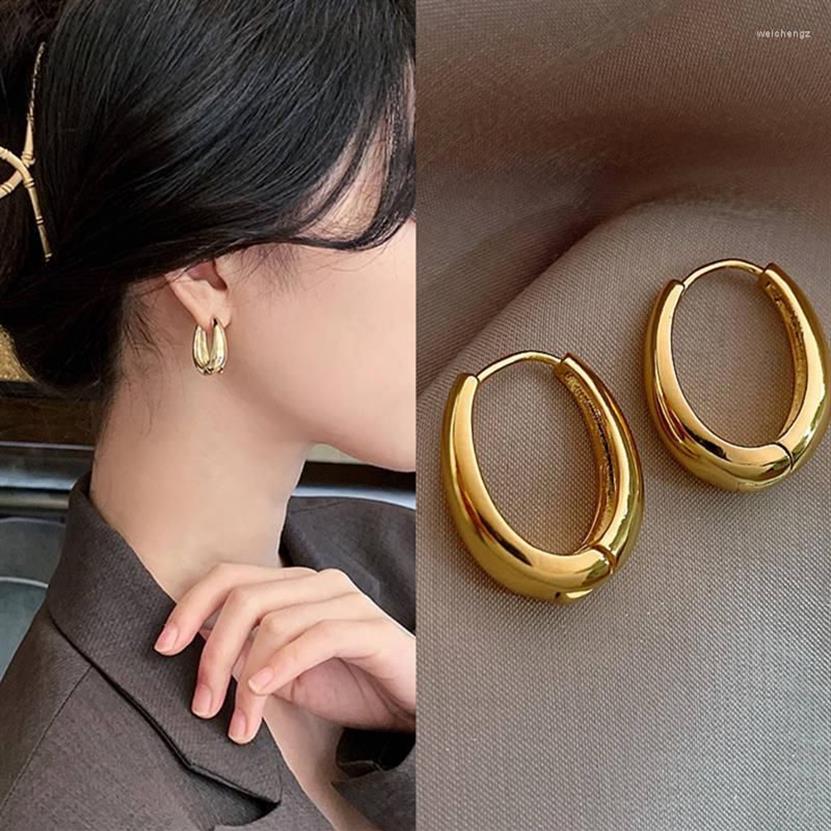 Dangle Earrings KAROPEL 925 Silver 2023 Classic Smooth Metal Hoop For Woman Fashion Korean Jewelry Temperament Daily Wear285M