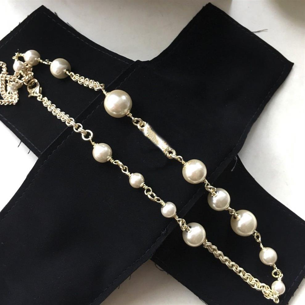 Modehalsband för kvinna glänsande pärlhalsband lyxig designer halsband presentkedja smycken leverans227d