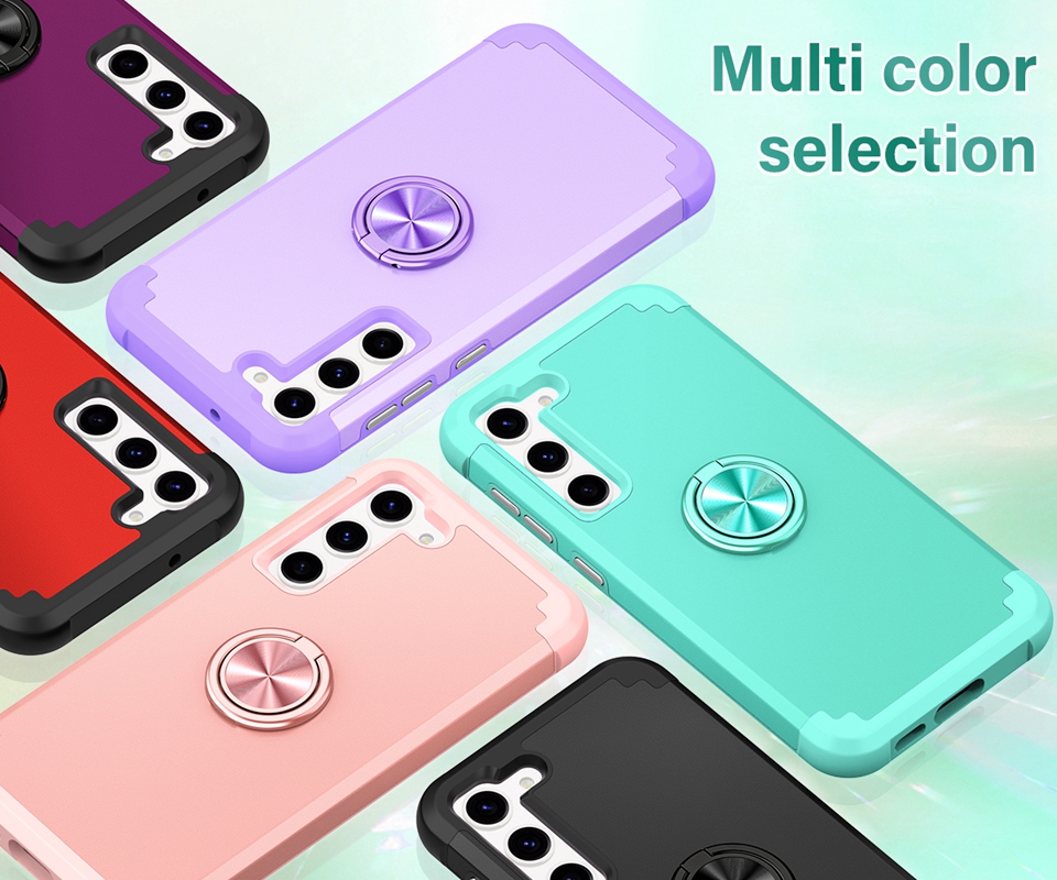 Defender Cases For Samsung S24 S23 FE Ultra A15 S22 Plus S21 A54 A14 5G A12 S21 Finger Ring Holder Magnet Car Bracket 2in1 Hard PC TPU Armor Shockproof Hybrid Layer Cover