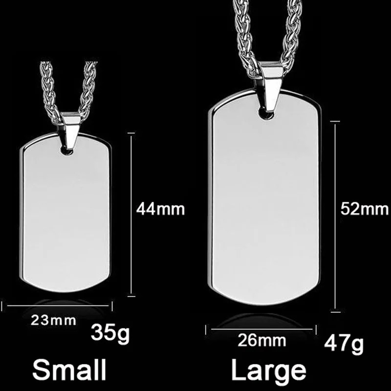 Charms Military Army ID Dog Tags 100% True Tungsten Steel Customized Po Pendant Men Personalized Name Necklace Hiphop Jewelry 231204