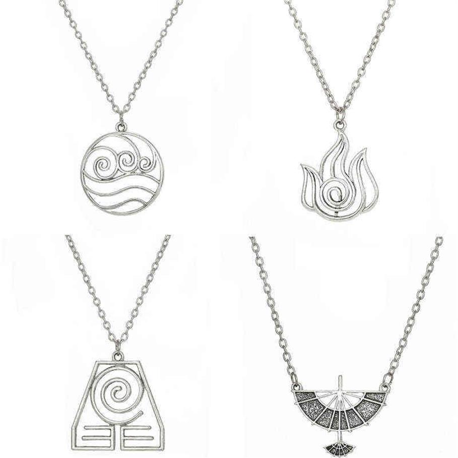 Avatar The Last Airbender Pendant Necklace Air Nomad Fire and Water Tribe Link Chain Necklace For Men Women High Quality Jewelry G212p