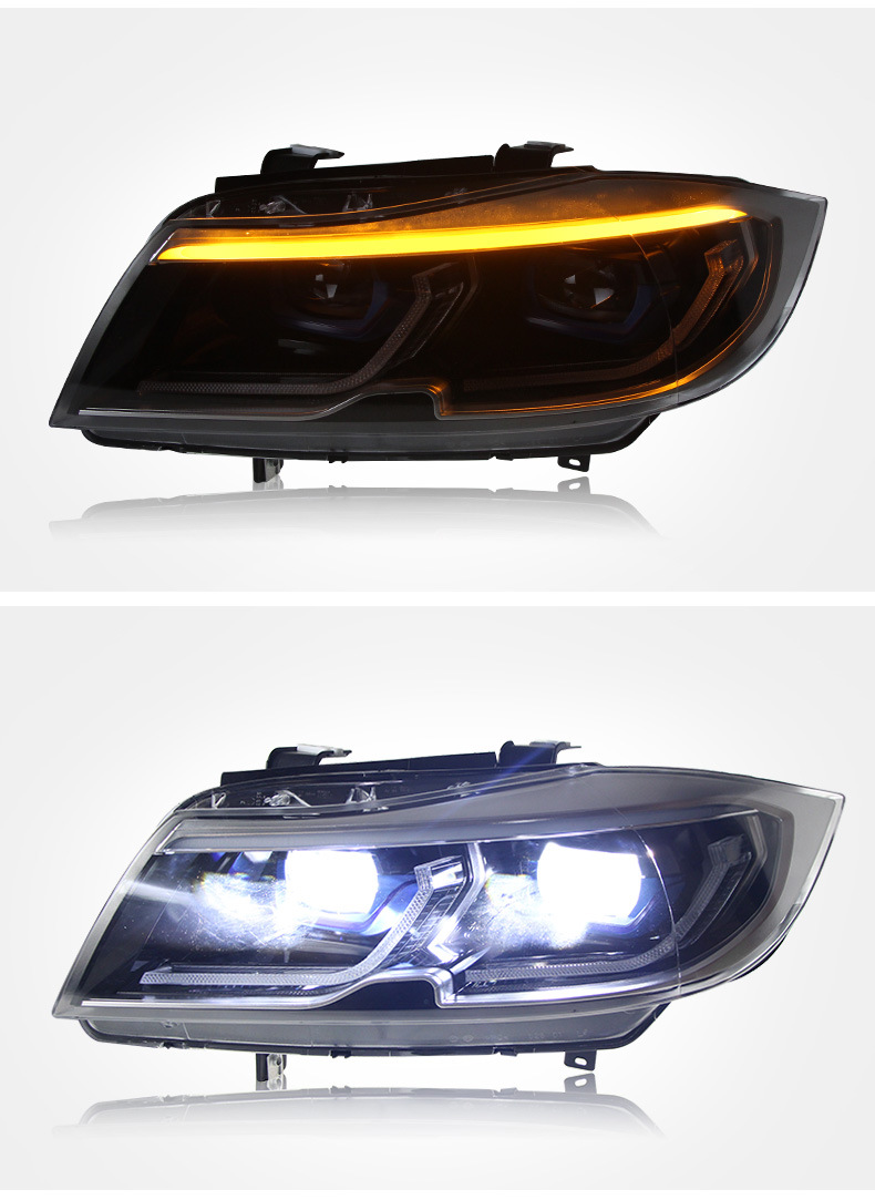 Autoteile für BMW 3er E90 Scheinwerferbaugruppe E91 2005–2012 LED-Tagfahrlicht-Fluss-Blinker