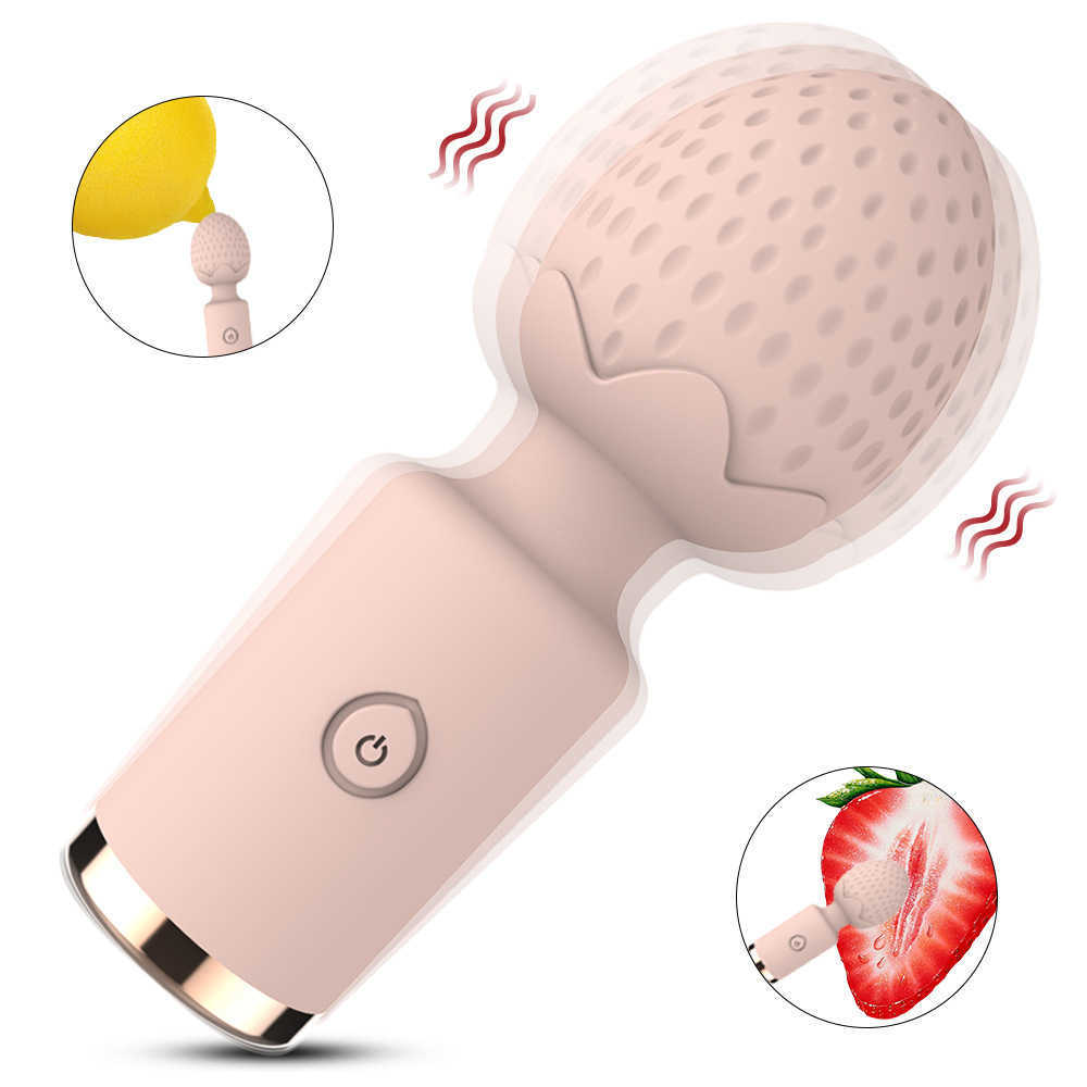 Strawberry AV Stick Palo de masaje para mujeres 10 frecuencias Pareja de silicona para mujeres Vibración Stick Productos para adultos 231204