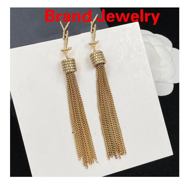 Clássico Stud Fashion Designer Dangle Chandelier Tassles Brincos para Senhora Mulheres Partido Amantes de Casamento Presente Jóias de Noivado para B240o