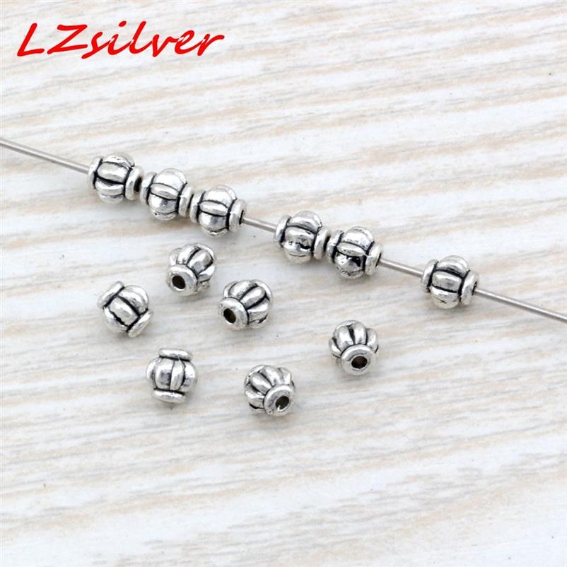 500 Stücke Antike Silber Legierung laterne Spacer Perlen 4mm Für Schmuck Machen Armband Halskette DIY Zubehör D22724