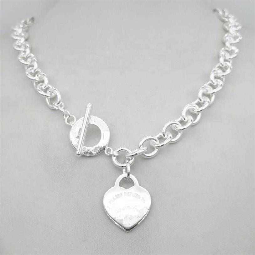 Design man kvinnor mode halsband hänge kedja halsband S925 sterling silver nyckel återvänd till hjärtat kärlek varumärke pendent charm med bo187d