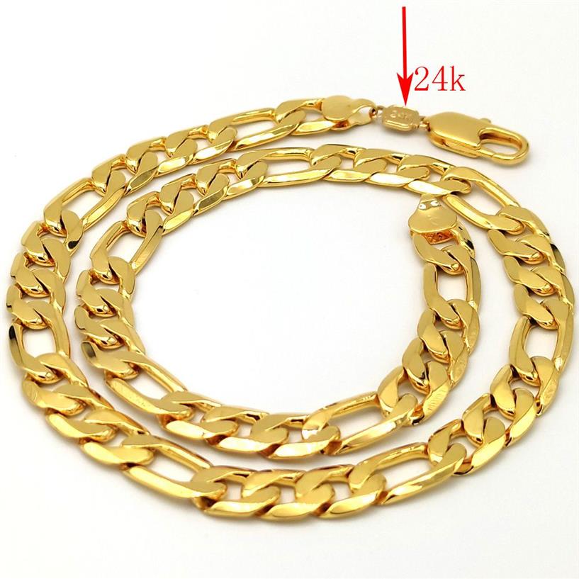 NIEUWE KETTING HEREN KETTING ZWARE 12mm Stamper 24K GOUD AUTHENTIEKE AFWERKING MIAMI CUBAANSE LINK Onvoorwaardelijke Levenslange Vervanging277d