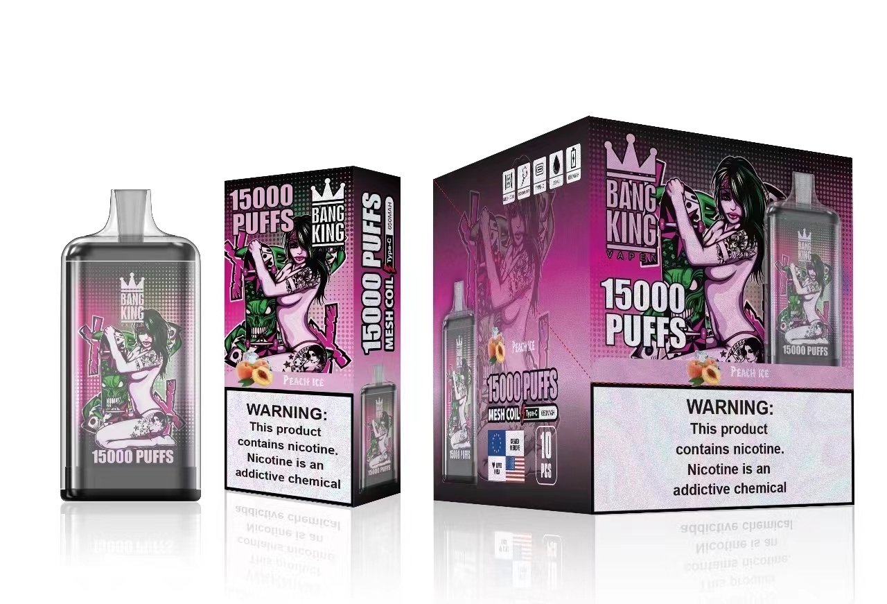 Bang king15000 Puffs Disposable Vape Pen E Cigarette 650mah Rechargeable Battery 25ml Pod Mesh Coil Vape .2%3%5%four