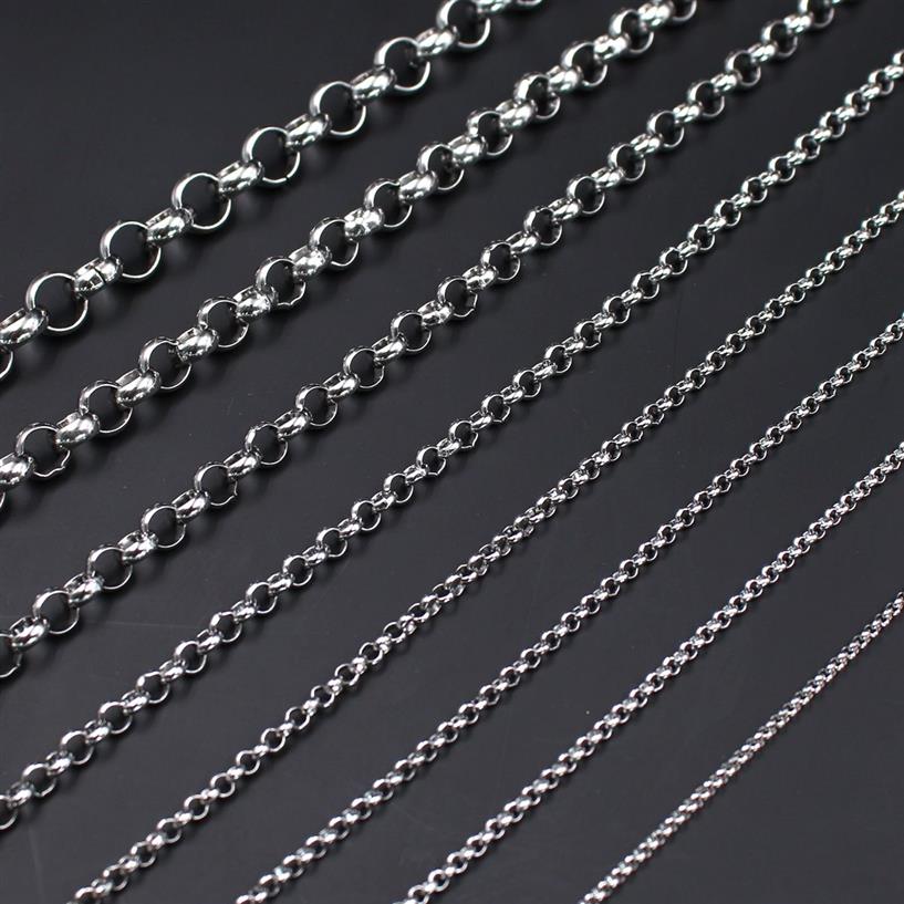 12meter whole stainless steel Round Rolo Chain Link DIY Jewelry Marking findings chains 2 5mm 3mm 4mm 6mm299b