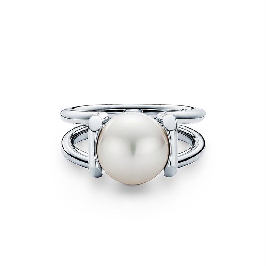 Европейский бренд, позолоченное кольцо HardWear, модное жемчужное кольцо, винтажные подвески, кольца для свадебной вечеринки, ювелирные изделия на палец, размер 6-8253J
