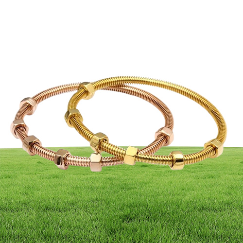 Wholebrand 2017 le dernier bracelet à 6 vis en acier titane dames mâle et femelle couple fil amour braceletbanlge pour femmes j3608443