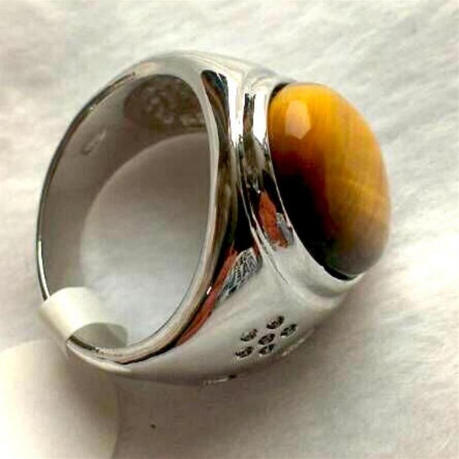 Cluster Rings Fashion Jewelry Listed Men Natural Tigers Eye Stone Size 8 9 10 11 Gift Ring283k