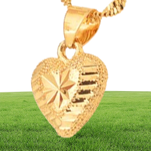 Etíope 14 k sólido fino amarelo ouro cheio de amor coração jóias pingente corrente brincos africano noiva casamento flor bijoux5899170