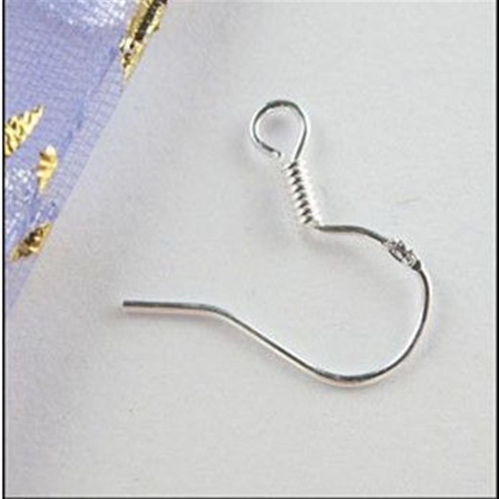 Sterling 925 Silver Clasps & Hooks Earring Findings Fishwire Hooks Jewelry DIY 15mm fish Hook Fit Earrings256N