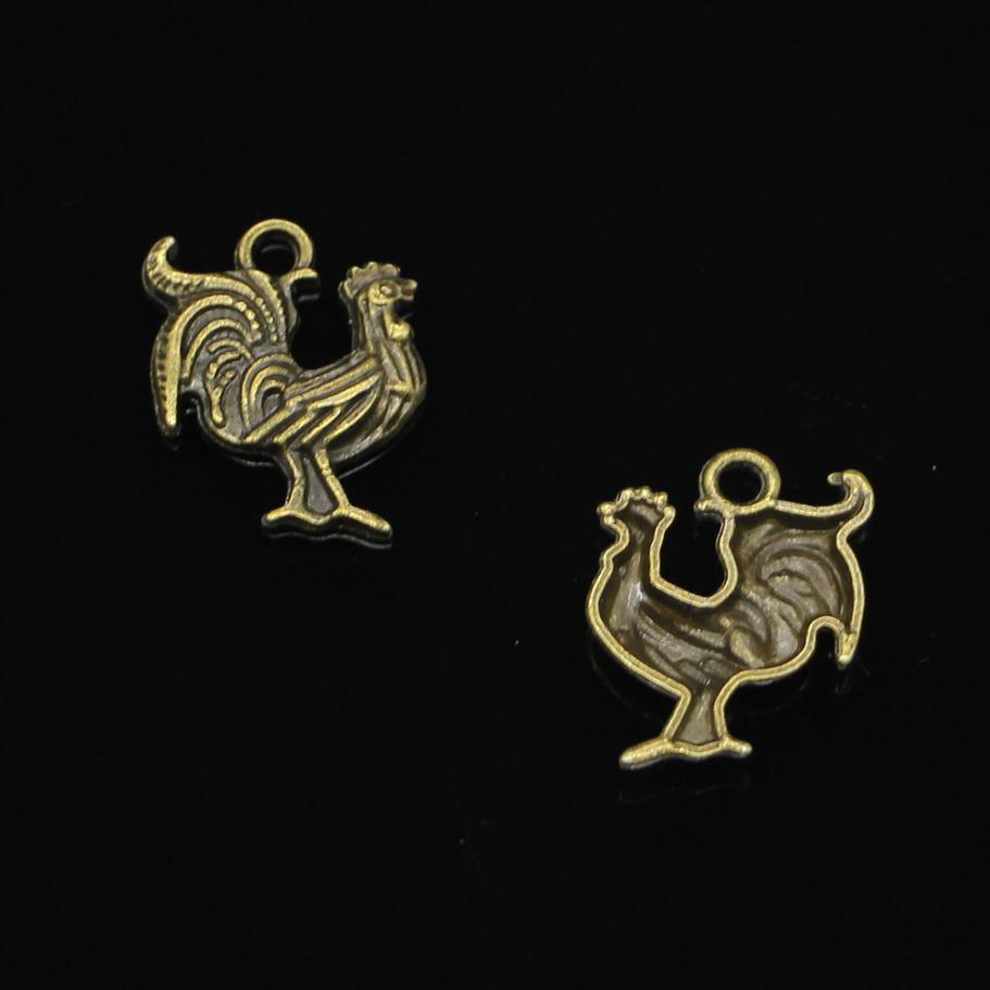 68 pz Charms in lega di zinco bronzo antico placcato gallo gallo Charms creazione di gioielli pendenti fatti a mano fai da te 22 18mm208w