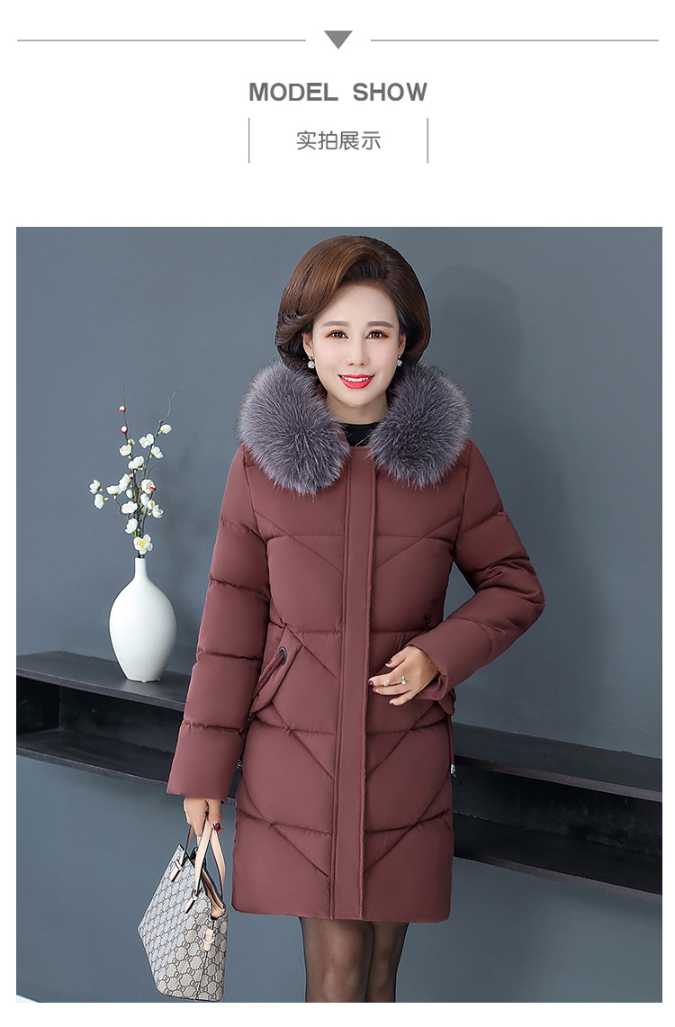 Hot selling middle-aged and elderly women's cotton jackets, slim fit down cotton jackets, medium length women's new outdoor sports jacket Fashion