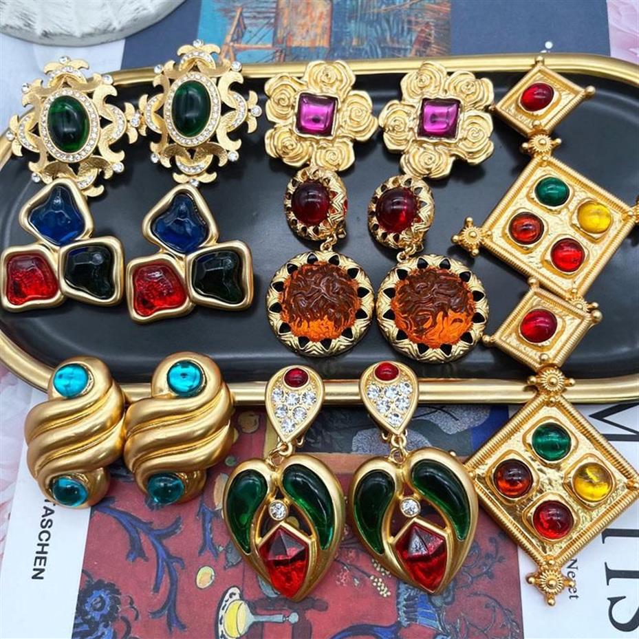 Clip-on & Screw Back Retro Styles Vintage Jewelry For Women Antient Earrings Clip Statement AccessoriesClip-on274l