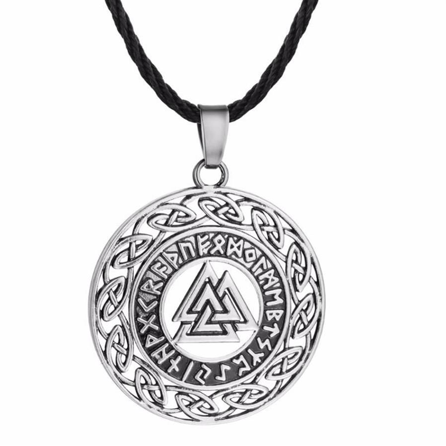 Hanger Kettingen Nostalgie Viking Valknut Scandinavische Noorse Runen Amulet Wicca Pagan Heren Dames Ketting Mode-sieraden245M