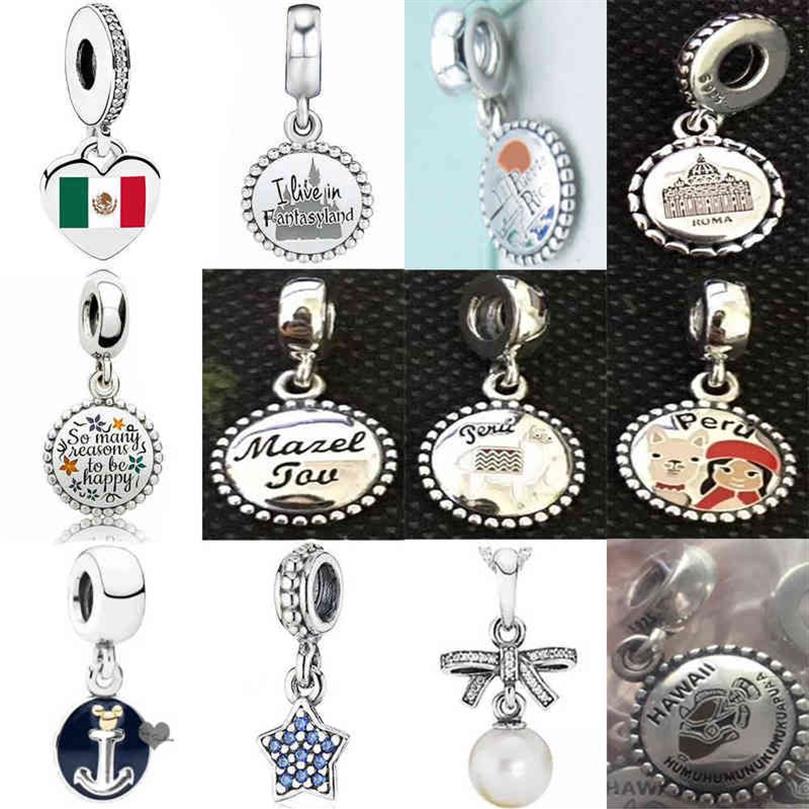 NUOVO 2019 100% argento sterling 925 Messico ciondolo ciondola fascino adatto fai da te donne Europa braccialetto originale gioielli di moda regalo AA220315241p