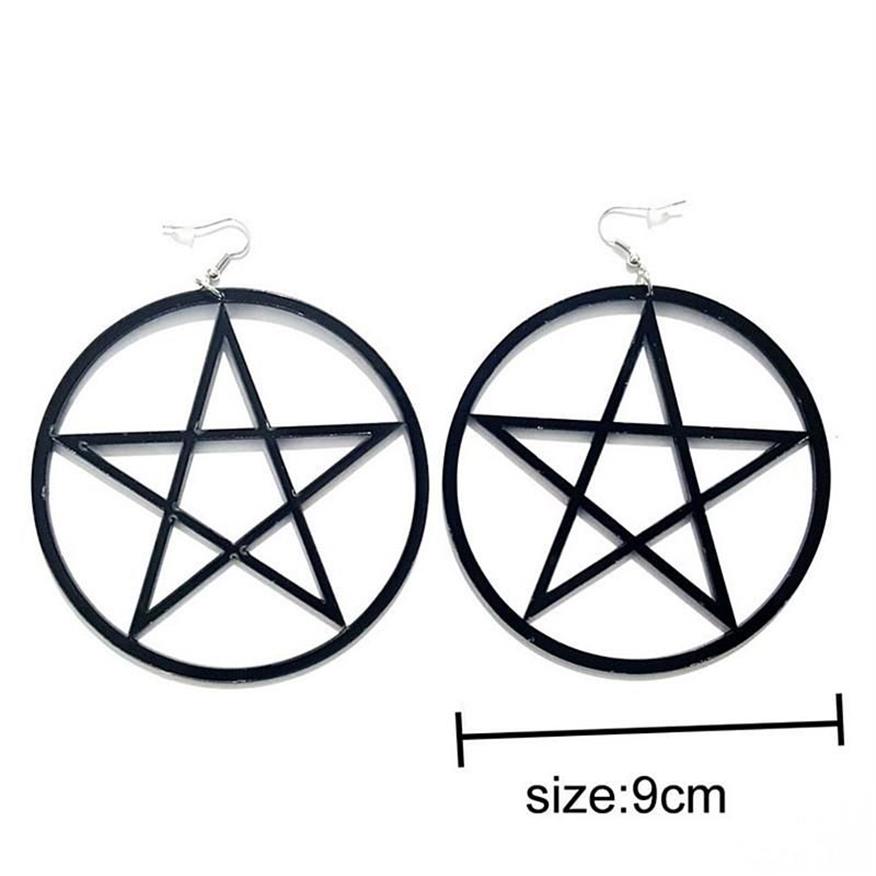 Dangle Lustre À La Mode Acrylique Grand Rond Pentagramme Boucles D'oreilles Pour Les Femmes Rose Cercle Étoile Pendientes Punk Parti Bijoux Cadeau218y