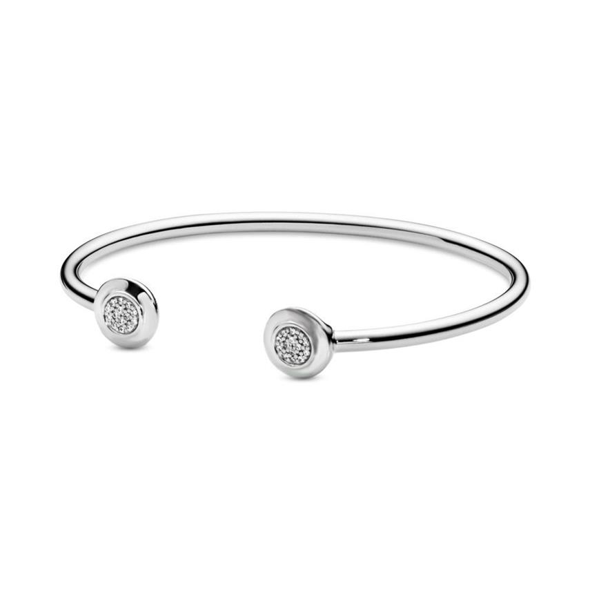 Hoge Polijsten 100% 925 Sterling Zilver Klassieke Open Bangle Armbanden Mode Vrouwen Bruiloft Engagement Sieraden Accessoires175n