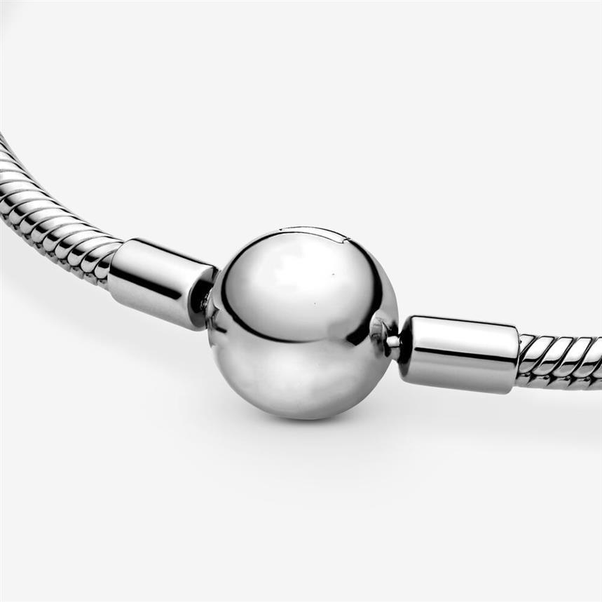 New Moments Bracciale in argento sterling 925 classico elegante con catena a forma di serpente, adatto autentico fascino europeo ciondola le donne, moda fai da te Jewel241f