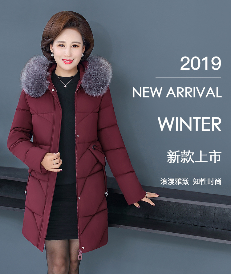 Hot selling middle-aged and elderly women's cotton jackets, slim fit down cotton jackets, medium length women's new outdoor sports jacket Fashion