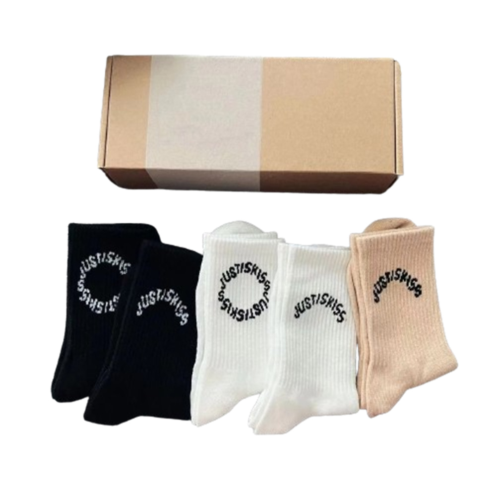 Chaussettes pour hommes, chaussettes de sport, chaussettes d'extérieur en pur coton de haute qualité pour femmes à la mode, lettres classiques respirantes 100% pur coton, basket-ball, football, n24