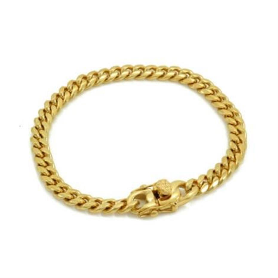 Heren Anti-Tarnish Cubaanse Miami Link 8 Bracelet 18K Goud over roestvrij staal 6mm1719