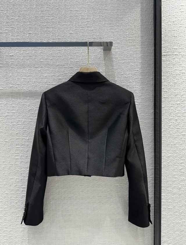 Milan Runway Women`s Jackets 2024 New Spring Lapel Neck Long Sleeve Outerwear Brand Same Style Coats Designer Tops 1204-3