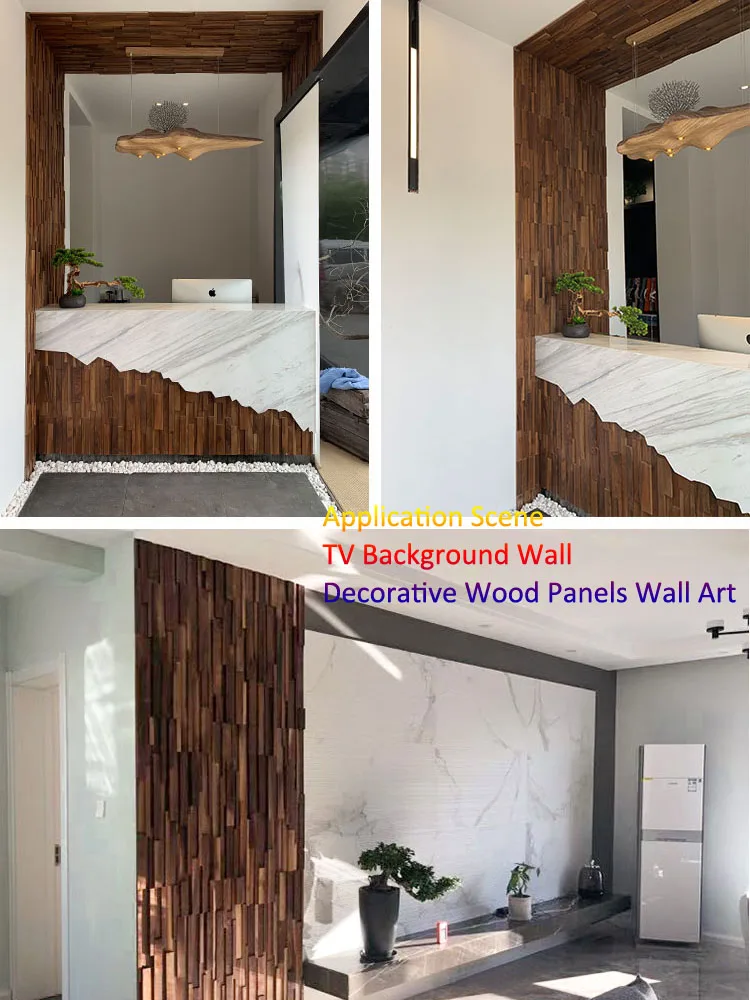 High-end Black Walnut Wood Slat Panel For Saudi Arabia Client 80x20cm 3D Wooden Panel Wall Decoration For Art Background Decor