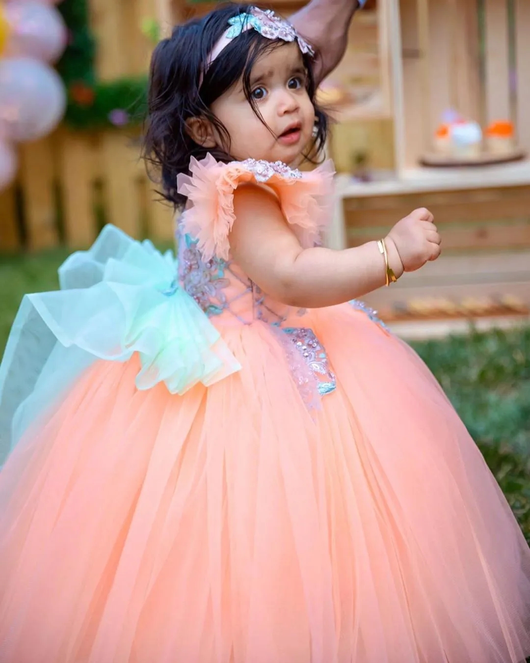Eleagnt – robes à fleurs roses pour filles, robe de bal en dentelle perlée, col bijou, sur mesure, robes de soirée pour enfants