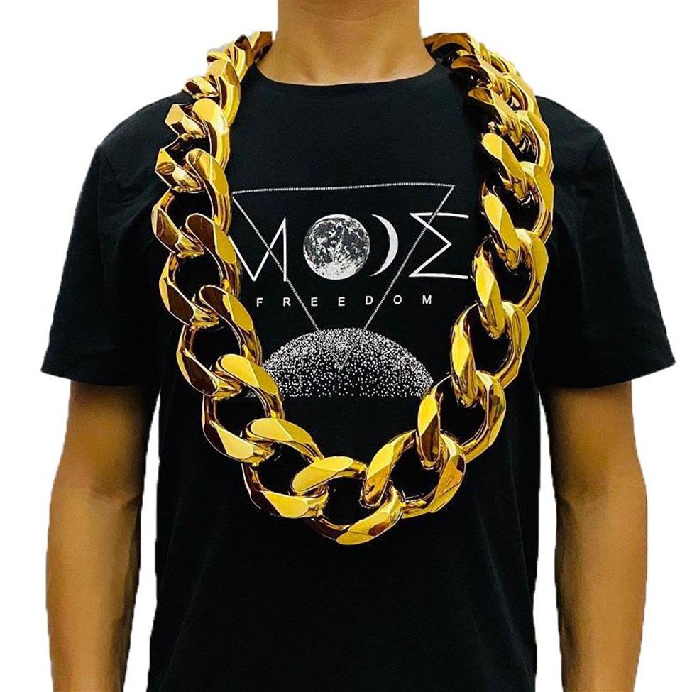 Ketten Fake Big Gold Chain Men Domineering Hip-Hop Gothic Christmas Gift Plastic QERFORMANCE Props Local Nouveau Riche Jewelry276r