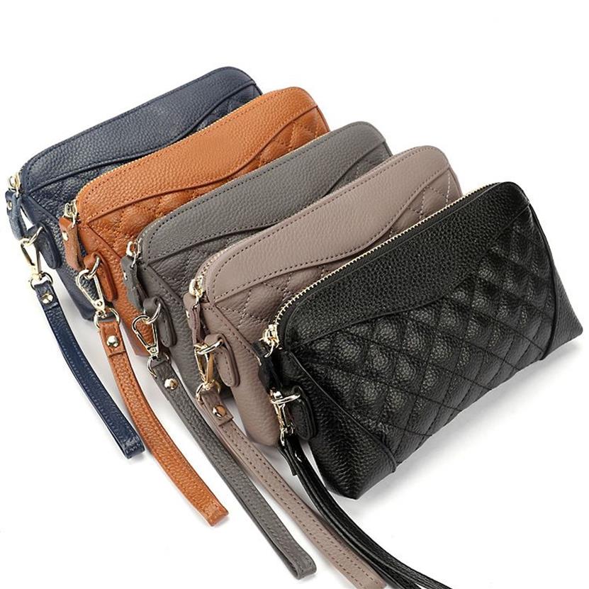 Womens wallet Standard Wallets Wallets Soft cowhide Women billfold Zero purse Small Card bag Whole Long Genuine leather Black 248Z