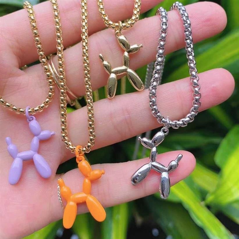 20 pièces est mignon ballon chien chiot collier mode coloré émail pendentif bijoux unisexe pour cadeau fête 210720343M