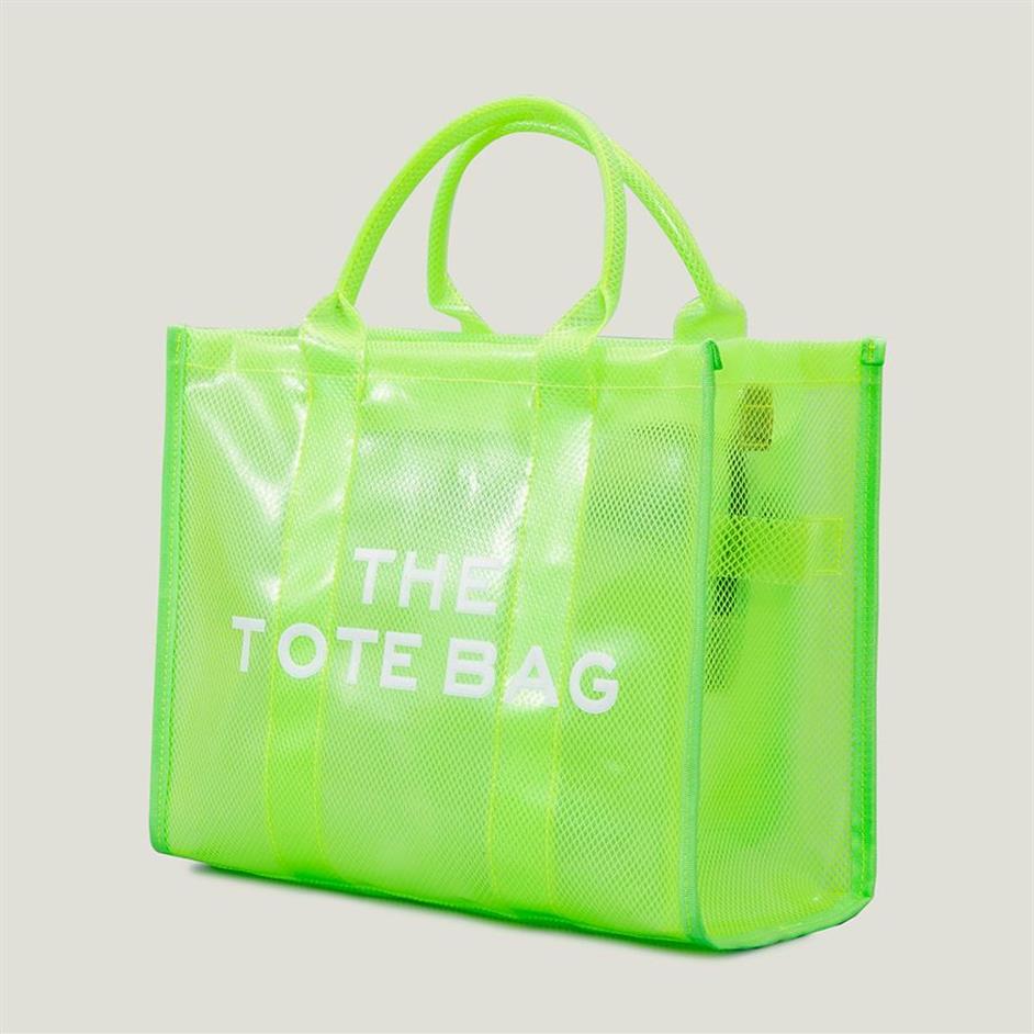 Handtas in fluorescerende kleur met transparante PVC-tas Enkele schoudertassen Cross-body tas met grote capaciteit199u