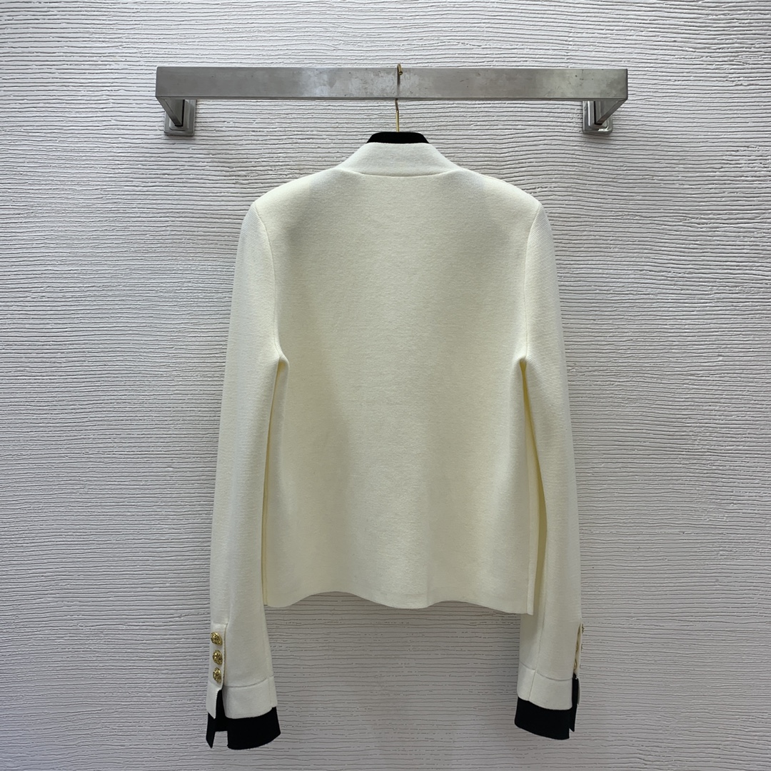 1203 L 2023 Runway Autumn Brand SAme Style Sweater Long Sleeve V Neck Womens Clothes High Quality White Womens weiniG23112047
